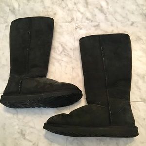 Tall black UGG boots